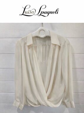 LUISA SPAGNOLI - Draped Silk Blouse - Size not specified M